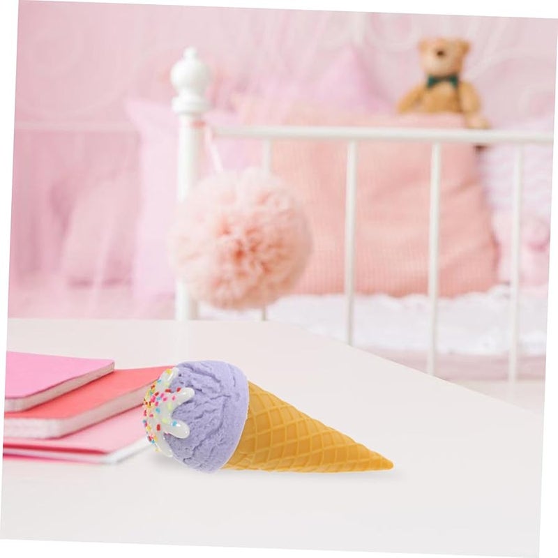 Lavender Fake Ice Cream Cone Model Realistic Display Prop For Home Decor Photography - Image 4